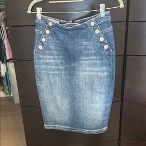 Guess …Denim Button-Accent Skirt